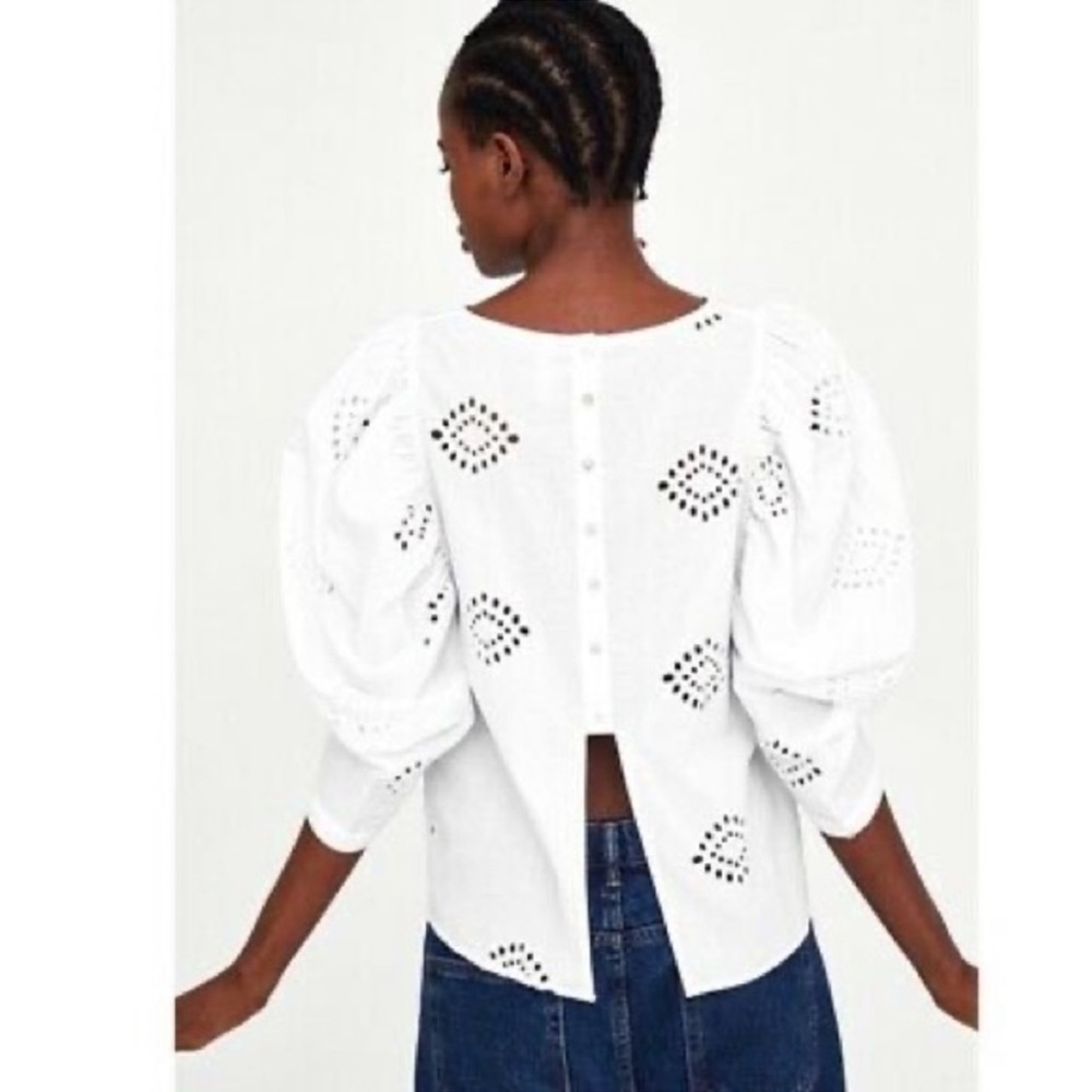 Elegant White Eyelet Women's Top